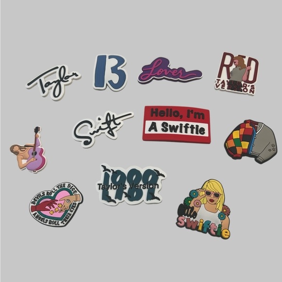 Taylor Swift Swiftie Beach Bogg Bag Bits 11 Charms Jibbitz Folklore Eras Tour - Picture 2 of 4